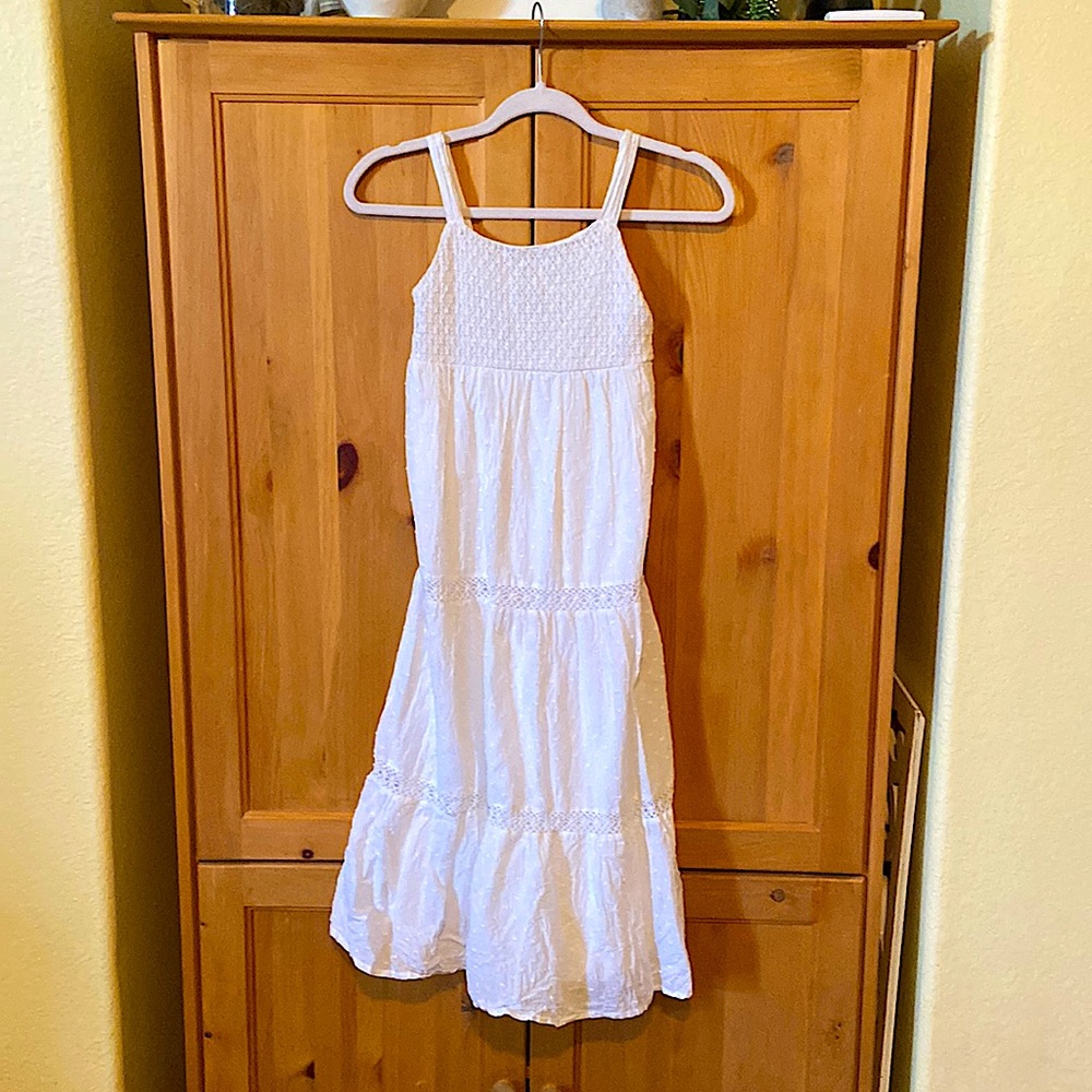 Speechless Hobnail Crisp White Dress